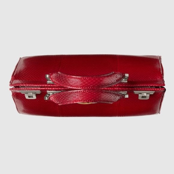 NWT GUCCI GG ZUMI TOP HANDLE PYTHON SATCHEL BAG - Picture 4 of 14